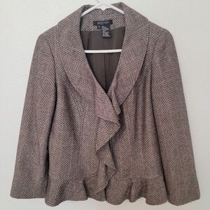 Etcetera Brown Wool Blend Blazer Sz 6